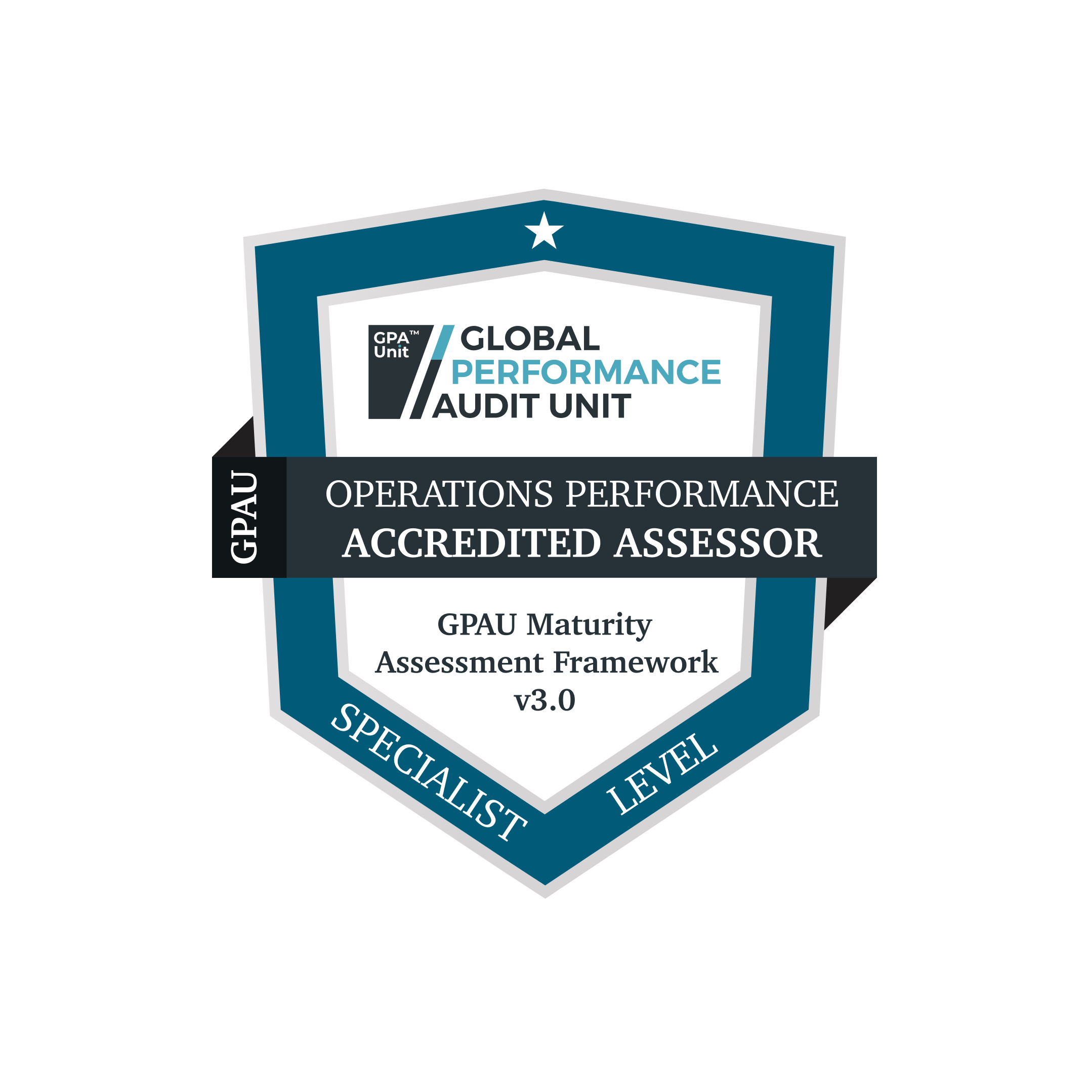Operations Performance Specialist Level accredited assessor badge